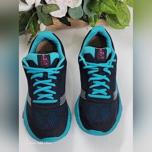 Women's Black and Teal Sneakers